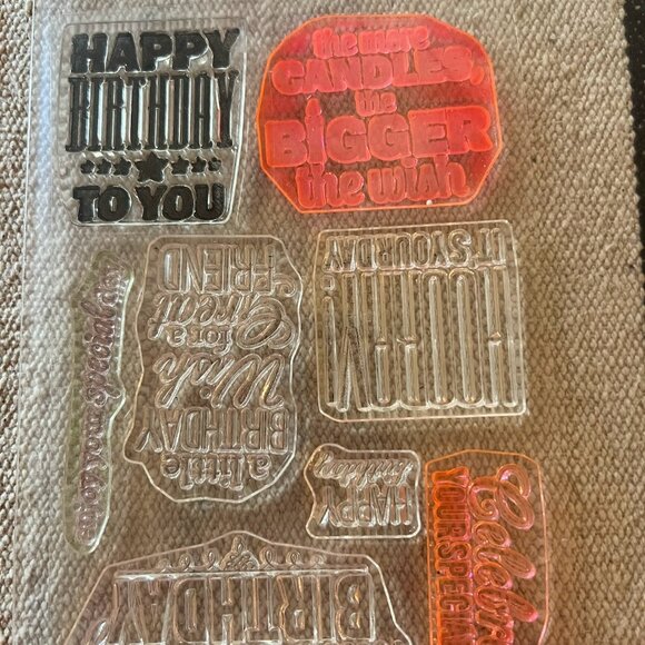 Birthday Greetings Clear Acrylic Stamp Set - Picture 2 of 3